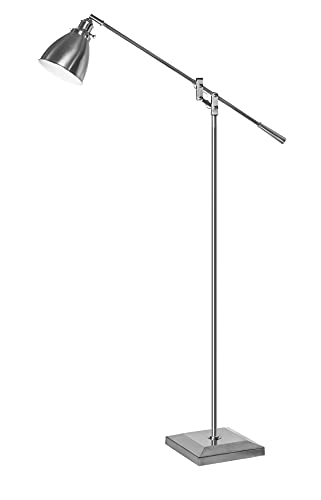 Kira Home Benson 61" Mid-Century Modern Industrial Floor Lamp with Adjustable Arm + 9W LED Bulb (Eco-Friendly, 3000K Warm White), Brushed Nickel Finish Kira Home Benson 61" Mid-Century Modern Industrial Floor Lamp with Adjustable Arm + 9W LED Bulb (Eco-Friendly, 3000K Warm White), Brushed Nickel Finish