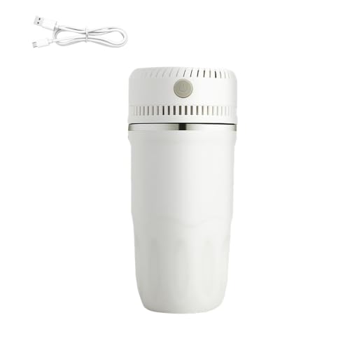 Portavasos Coche Compacto Función De Calentamiento Y Enfriamiento - Vaso De Viaje Alimentado Por USB En Acero Inoxidable 316, Mantiene Bebidas Frías O Calientes Para Conducción Camping,White-20cm * 9c