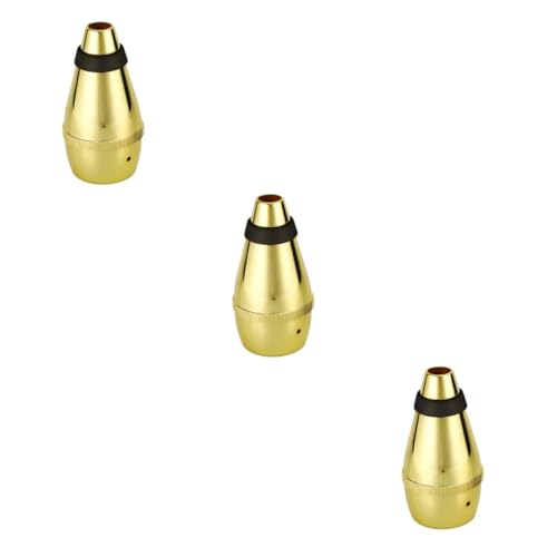 HEMOTON 3pcs Straight Trumpet Practice Mute Lightweight Golden Color Mute for Practice Waterproof Sturdy Material