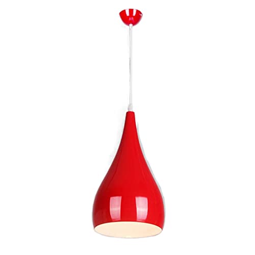 Lámpara Colgante de Cabeza Única Nórdica Industrial de Color Rojo Ajustable