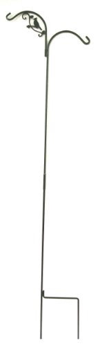 Hookery GVKD-H Single Shepherd Hooks with Hummingbird Silhouette, Green