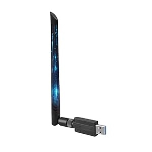 AC1300 USB WLAN Stick für pc, 1300Mbps High Gain Dualband WLAN Adapter pc with high gain Antennas, MU-MIMO WLAN Adapter PC with 5dBi Antenna, für pc Compatible with Windows 11/10/8.1/8/7