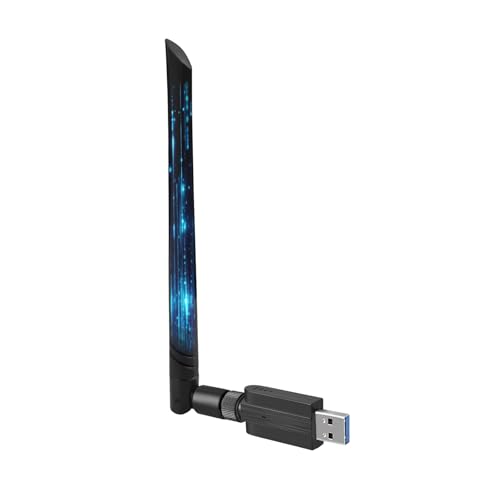 AC1300 USB WLAN Stick für pc, 1300Mbps High Gain Dualband WLAN Adapter pc with high gain Antennas, MU-MIMO WLAN Adapter PC with 5dBi Antenna, für pc Compatible with Windows 11/10/8.1/8/7