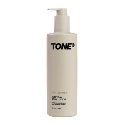 TONE Everyday Body Lotion for Men & Women Coco Vanilla Fast Absorbing & Hydrating Body Lotion for All Skin Types Made with Shea Butter and Vitamin E for Soft Skin Paraben-Free 12.2 oz
