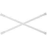 IDEANATEGRATE 2 Pezzi Asta Telescopica per Tende da Finestra Bianco 40-70cm in Plastico Antiscivolo e Resistente per Sicurezza e Blocco Porte Scorrevoli