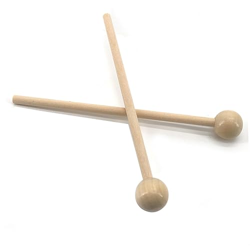 Mikinona 2 pares de baquetas de madera con mango redondo para instrumentos de percusión, agarre cómodo para práctica diaria miniatura 6