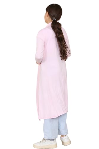 Image of Loxdonz Kids Long Open Front Cardigan Coverup Boyfriend Cardigan Sweater for Girl's Beach Cover ups Kimono Maxi Duster