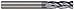 Micro 100 AECM-0205-4X Corner Radius End Mill, 2 mm Cutter Dia, 5 mm LOC, 0.5 mm Corner Rad, 4 Fl, 4 mm Shank Dia, 50 mm OAL, AlTiN