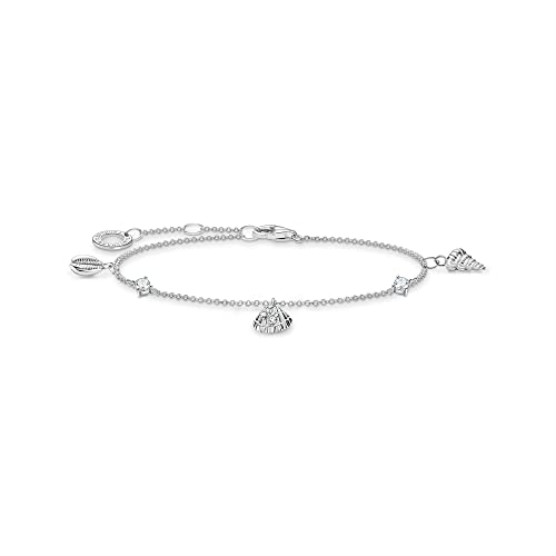 THOMAS SABO Armband Muscheln und weiße Steine silber 925 Sterlingsilber