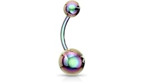 Générique Piercing Nombril Ventre Boule couleur essence multi couleur Bijoux Inoxydable Anti Allergique Banane Barbell