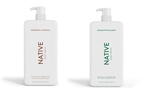 Native Body Wash | Coconut & Vanilla, Eucalyptus & Mint - 36 Oz Bottle With Pump - Pack Of 2, 5.74 Pounds #TOP8