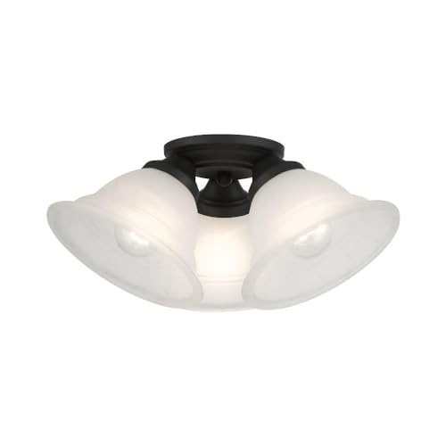 kax Livex Lighting Wynnewood 3 Light Black Ceiling Mount