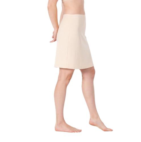 BestSale247 Damen Unterrock ca. 50 cm - Unterröcke Elegantes Unsichtbar Underskirt aus weichem Bambus Viskose (Beige Kurz L-XL)