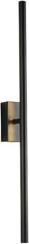 HYJAUSXB Wall Lamps Sconces Long Strip 12W Sconce 360° Lighting Angle, LED Dimmable Light Black Bedroom Living Room(60cm)