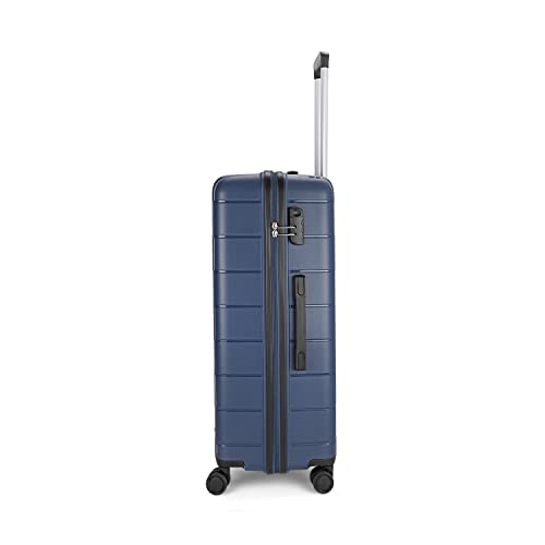 Image of Aristocrat Jude 66Cm Polyester Hard-Sided Spinner Medium Check-in Luggage Trolley Bag with 8 Wheels (Blue)