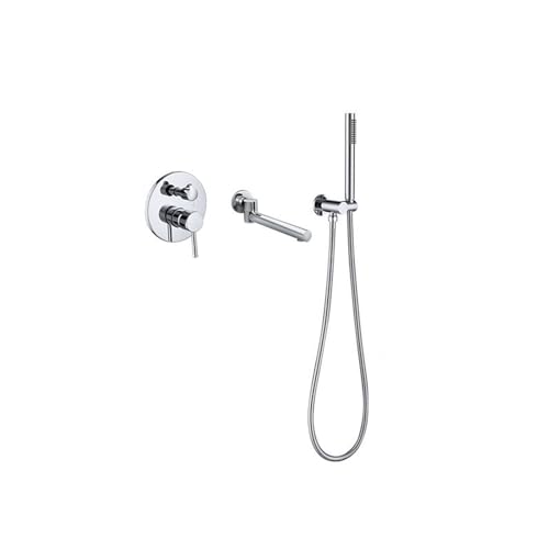 Mitigeur de bain-douche mural pivotant à 180° noir avec flexible de 1,5 m