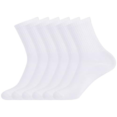 HOVEOX 6 Pairs Women Calf Socks Women Crew Socks Lightweight Thin Sock