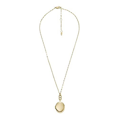 Fossil Women's Plated Stainless Steel Engravable Personalized Gift Pendant Chain Necklace for Women3