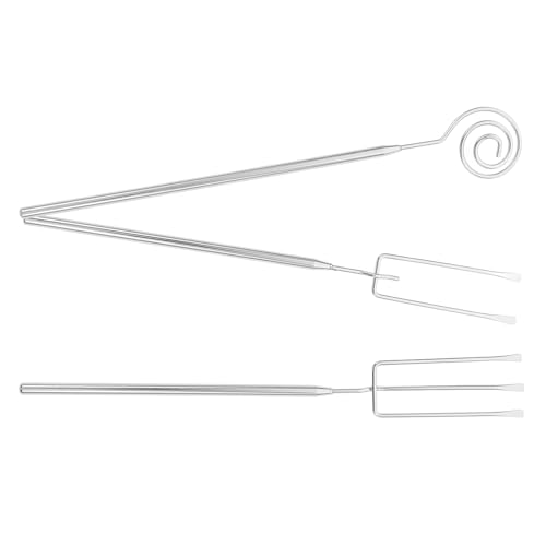 TOVINANNA Juego de 3 Tenedores para Fondue de Acero Inoxidable Puntas de 2 Espiral y 3 Utensilios para Bañar Chocolate Queso y Frutas Apto para Cocina y Olla Caliente