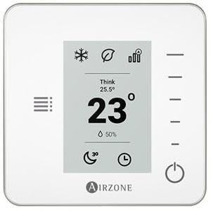 Airzone - Termostato monofasico cromo think 8z blanco