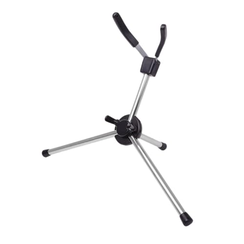 Yardwe 1Pc Durable Foldable Saxophone Stand Ergonomic Tripod Design for Alto Tenor Sax Compact and Portable Saxophone Holder for Musicians and Black