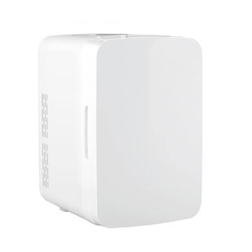 YASHE Mininevera de 10 litros/12 latas, nevera pequeña para dormitorio, enfriador y calentador termoeléctrico para cuidado de la piel, bebidas, oficina, dormitorio, coche, Whitede