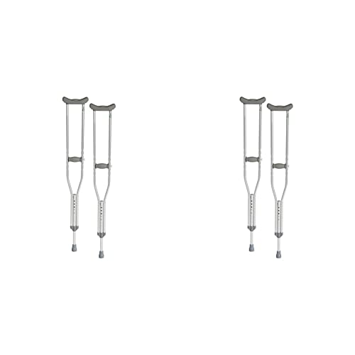 Hugo Mobility 721-785 Adjustable Adult Crutches For Walking, Silver 