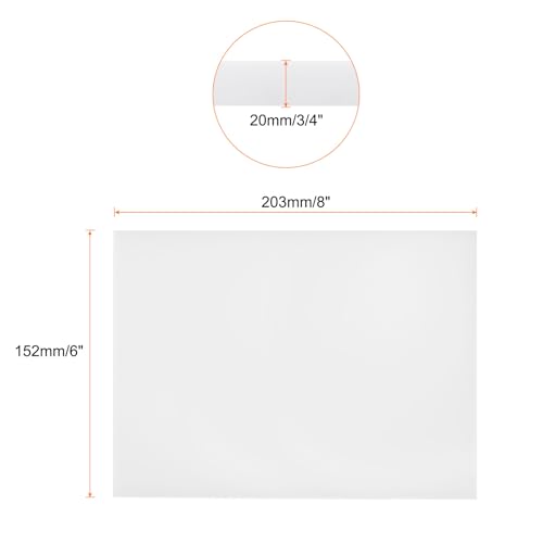 Image of 6 x 8 Inch UHMW Polyethylene Sheets, 3 /4 Inch Thick Ultra High Molecular Weight White Plastic Sheet [for Home, Industrial]