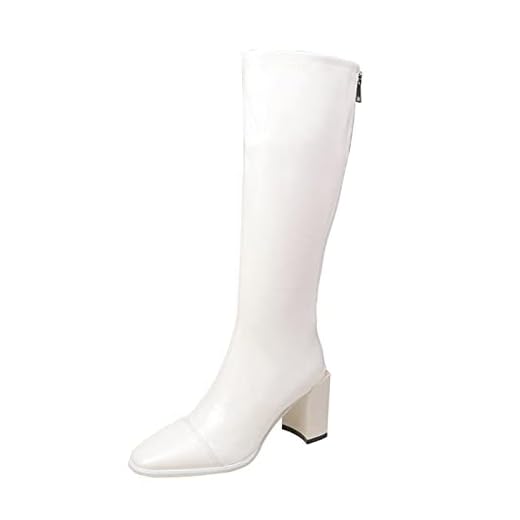Guldnds Ankle Boots Cowboy Boots for Women Slip on Mid Calf Boots No Heel Cowboy Bootsies and Ankle Boots Cowboy Boots White