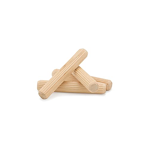 Wooden Dowel Pins 3 x 1/2 inch Pack of 50 Fluted Dowel Joints for Woodworking Furniture and Crafts by Woodpeckers