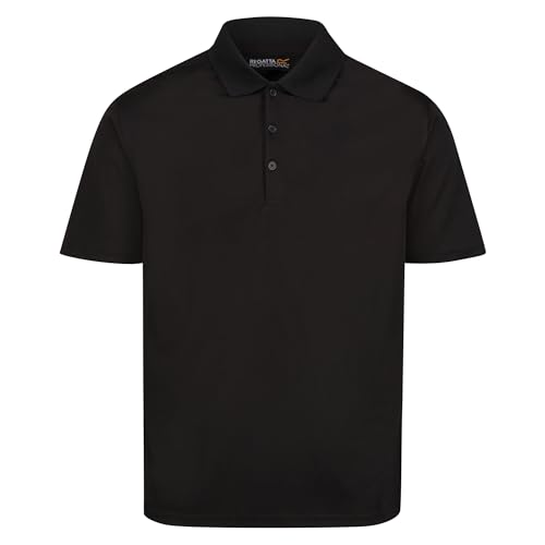 Regatta Professional Mens Pro Wicking Casual Polo Short Sleeved T Shirt Black