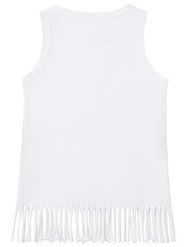Noomelfish Girls Fringe Tank Tops Cotton Summer Sleeveless Shirts (5-12 Years)2