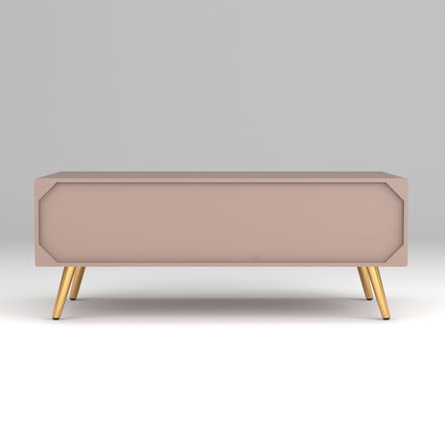 Image of ONIJA Modern Coffee Table for Living Room | HDMR Premium Wood Center Table with Storage Shelf | Matte Finish Coffee Table | Wooden Tea Table with Sturdy Legs (Mocha Beige)