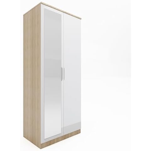 ELEGANT High Gloss Soft Close Wardrobe with Mirror Cover
