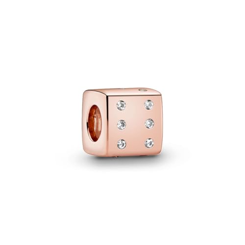 Pandora Sparkling Dice Charm - Compatible Moments - 14k Rose Gold with Clear Cubic Zirconia - Gift for Her - Jewelry for Women with Gift Box2