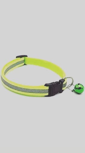 Image of Cat Collars Breakaway with Bell & Reflective Design,Kitten & Small Dogs Soft Adjustable,Safe,Solid & Protection for Cats & Puppies,Cute Kitty Neckband with Reflective Design - (Green)