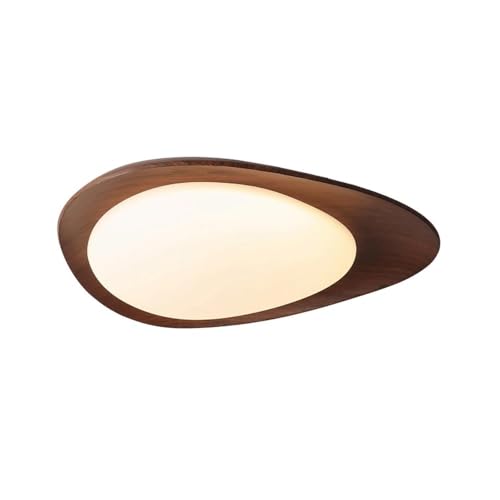 Irregular LED Ceiling Lights Pebble Shape Wood Frame Flush Mount