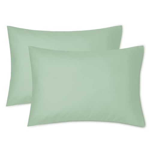 Image of EXQ Home Toddler Pillowcases Zippered 13x18 Travel Pillow Case Set of 2, Small Pillow Case Fits Baby Pillow Sized 12x16, 13x18, Kids Pillowcases 2 Pack Machine Washable (Sage)