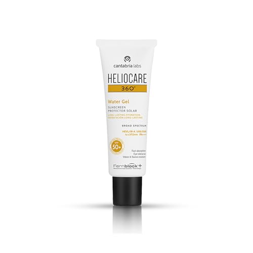 Heliocare 360° Water Gel SPF 50+ - Crema Solar Facial, Fotoprotector Avanzado, Ultraligera, Hidratante, Pieles Normales y Sensibles, Resistente al Agua, 50ml