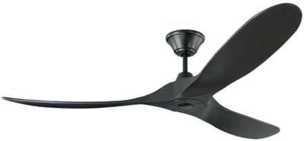 Monte Carlo 3MAVR60BKBK Maverick Energy Star 60" Outdoor Ceiling Fan with Remote Control, 3 Balsa Wood Blades, Matte Black