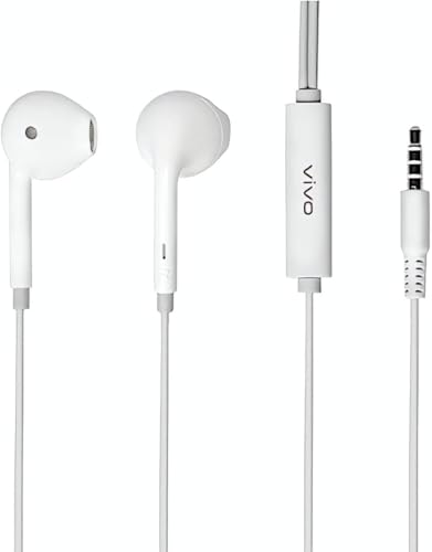 Image of VIVO XE160 Wired Earphones with Mic | Deep Bass | 3.5mm Jack Stereo Sound | in-Ear Headphones for All Smartphones, Tablets, Laptops & Computers (White)
