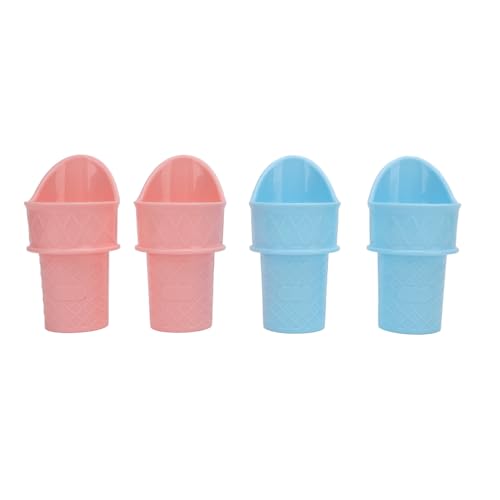 petjoyful 4 Piezas Soporte para Cono de Helado Reutilizable Sostenible Congelable Taza de Helado Cuchara Cono de Nieve para Fiesta de Cumpleaños