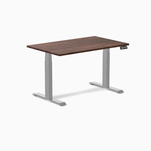 Image of Desky Electric Standing Desk, 48 x 30 inch Softwood Height Adjustable Sit Stand Desk, Dual Motor, Memory Presets, Ergonomic Workstation for Home Office - American Rustic Pine Wood Top