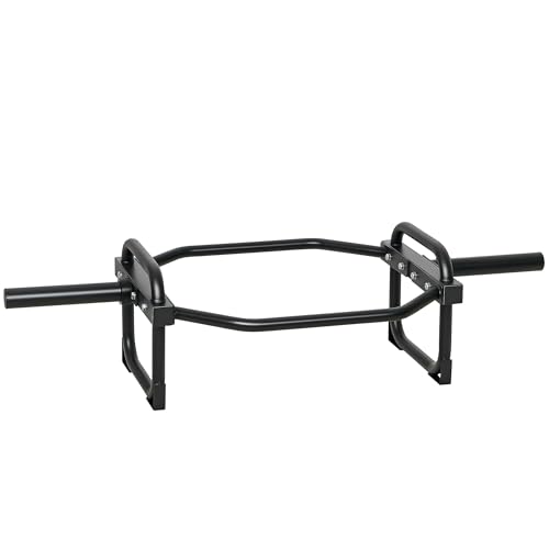 SPORTNOW Olympic Trap Bar 2 Hex Barbell Bar 300kg Capacity Easy Load
