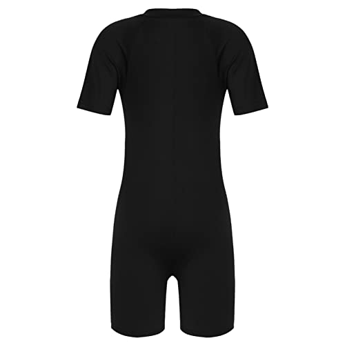 Boys Girls One Piece Short Sleeve Rash Guard Swimsuit Sun Protection Wetsuit Zipper Bathing Suits2