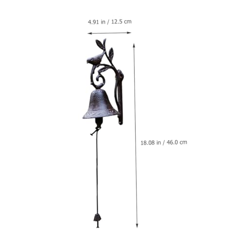 Sonnette de porte résistante intempéries cloche fer noir suspendue - 4