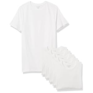 Amazon Essentials Camisetas de algodón con cuello redondo para hombre, básicos suaves y versátiles, paquete de 6