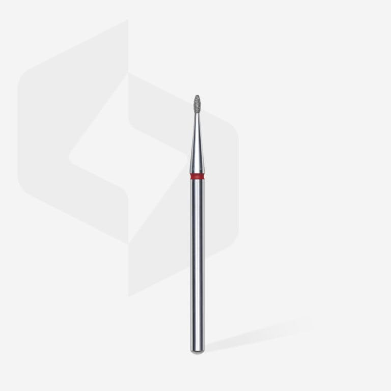 STALEKS PRO Set of 3 diamond cuticle burs, 3 x 1.2 mm. Olive shape (Fine grain), Silver - Image 3