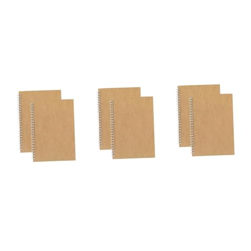 Carnet de notes Tofficu marron clair à motif étoile avec pages lignées et reliure spirale