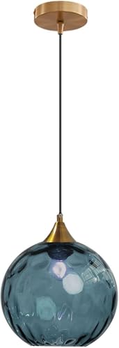 AURORAF Euone_Clothes GYDD-0729-1 Suspension en Verre Ondulé Globe au Fini Doré, Lampe Suspendu...